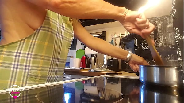 Nippleringlover Topless Hot MILF Making Food – Sexy Panty – Huge Nipple Piercings