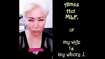 Meet my wife Aimee! A lady in the living room and a depraved whore in bed! An inveterate exhibitionist!