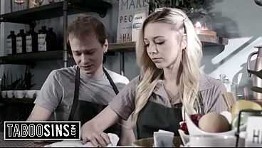 Hot Blonde Almost Caught Fucking in Public Cafe – Lily Larimar