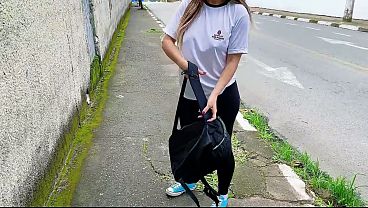 Teacher gave a student a ride and fucked her in the car in front of the school
